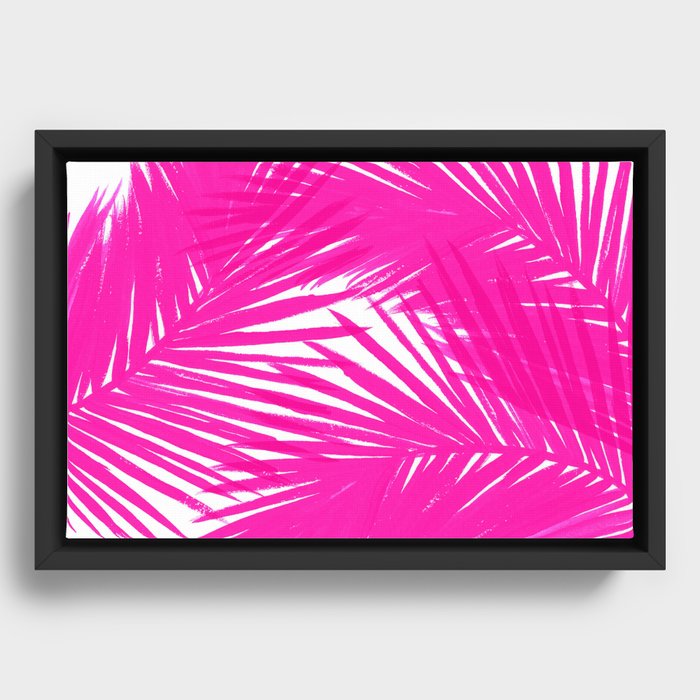 Palms Fuchsia Framed Canvas