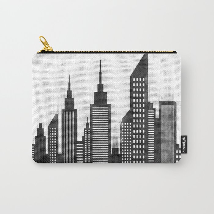 Modern City Buildings And Skyscrapers Sketch, New York Skyline, Wall Art Poster Decor, New York City Carry,All Pouch by radub85