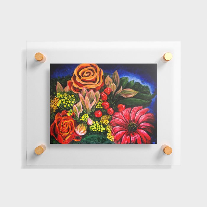 Spring Blossom, Florals painting, colorful flowers art, Mother Day Gift Floating Acrylic Print
