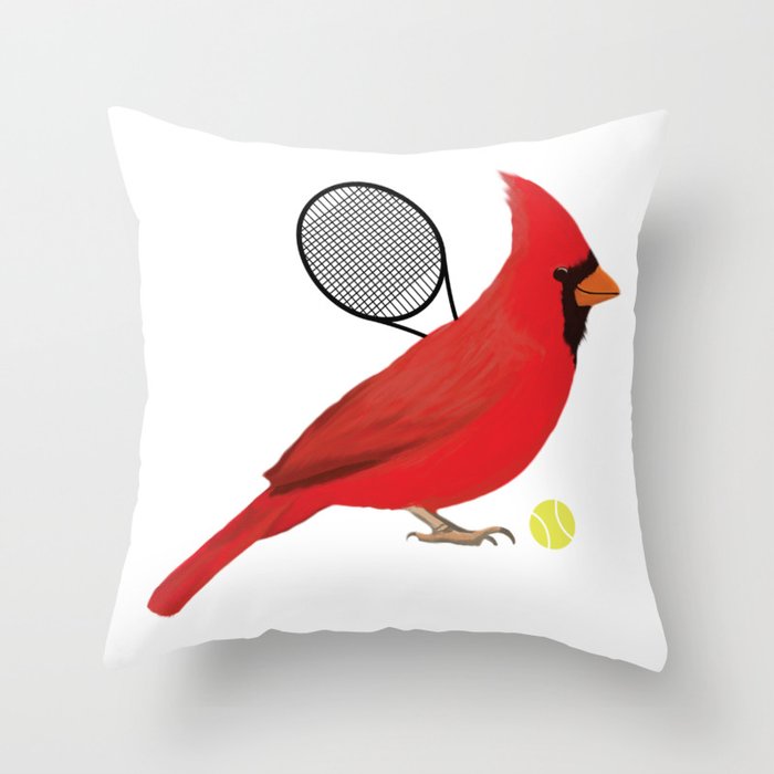 Tennis Cardinal Throw Pillow