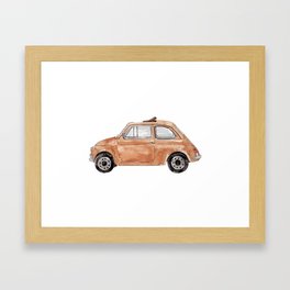 Beige Vintage Car  Framed Art Print