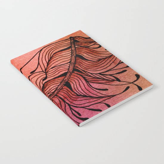 Doodled Autumn Feather 01 Notebook