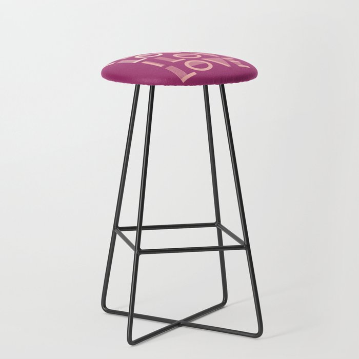 I Love Love - Orchid Flower Magenta  & Pink colors modern abstract illustration  Bar Stool