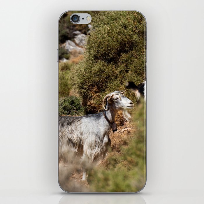 Greek Goat on the Hill | Green Animal Photograph | Cute & Fuzzy Mountain Goat | Travel Photography in Greece iPhone Skin