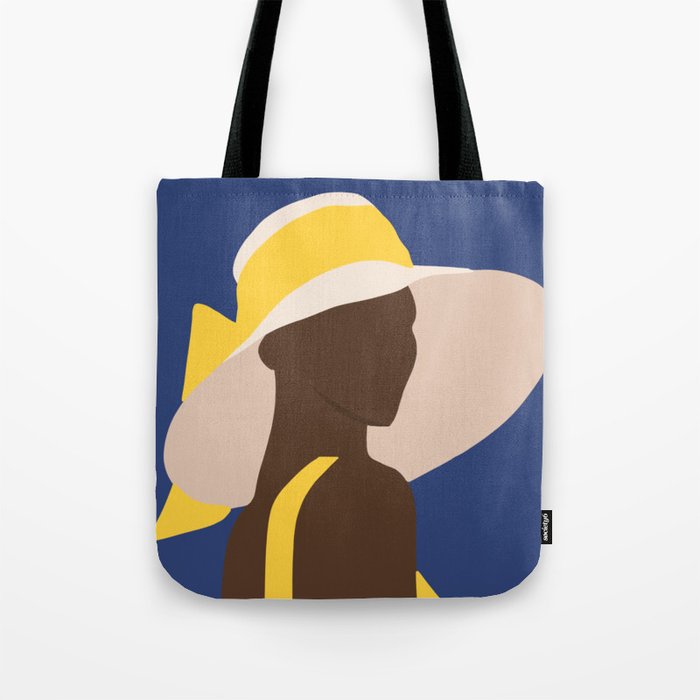 ebony in yellow portrait Tote Bag