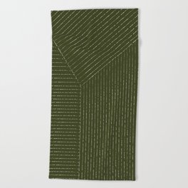Lines (Olive Green) Beach Towel