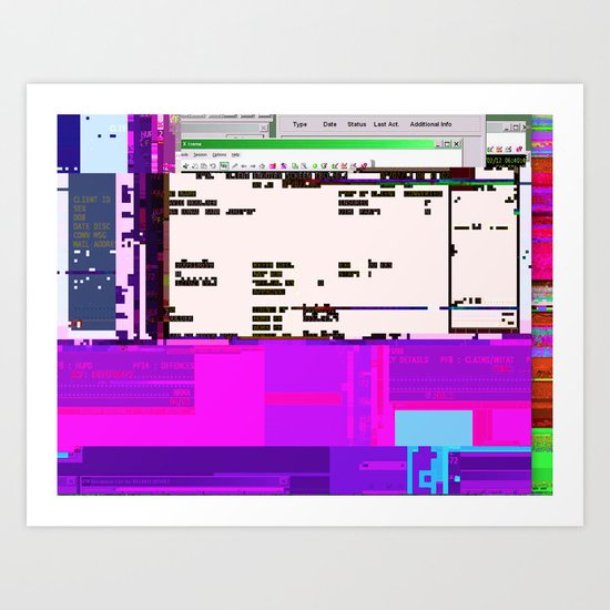 Office Life Glitch Art Print