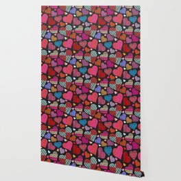 Mixed Colorful Hearts Wallpaper
