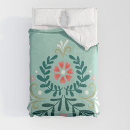 Floral Folk Pattern Comforter