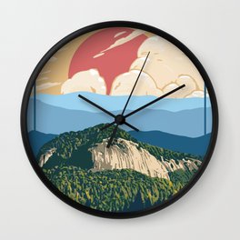 Looking Glass Rock - Pisgah National Forest North Carolina | Vintage WPA Poster Style Retro Print Looking Glass Rock - Pisgah National Forest North Carolina | Vintage WPA Poster Style Retro Print Wall Clock