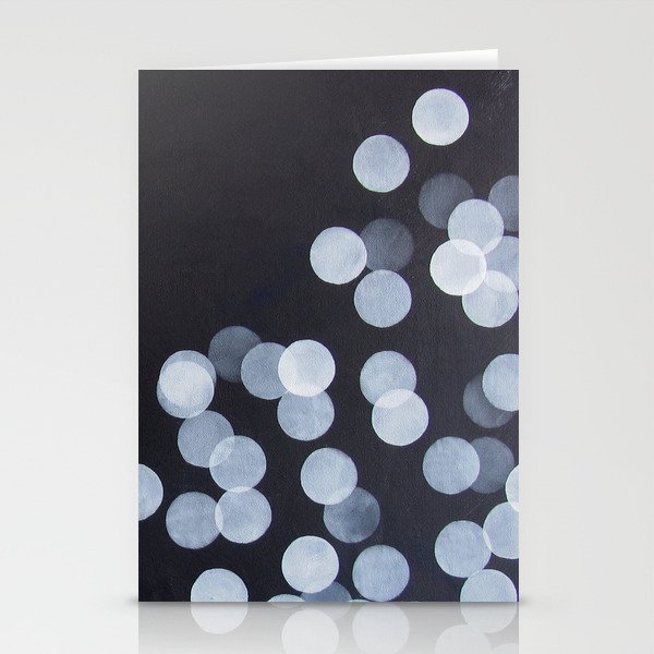 No. 44 - Print of Bokeh Inspired Black and White Modern Abstract Painting Stationery Cards