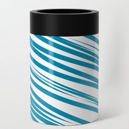 Turquoise stripes background Can Cooler