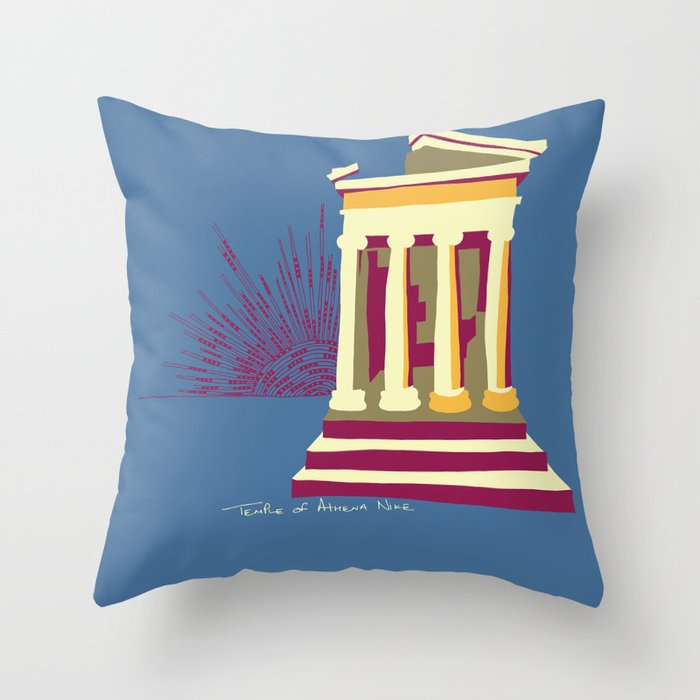 Temple Of Athena  Throw Pillow