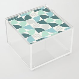 Mid Century Modern Abstract Shapes - Sea Shades Acrylic Box