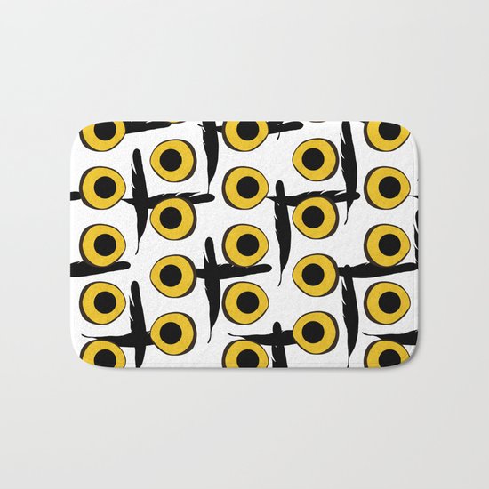 Snowy Owl Eyes Feathers Pattern Bath Mat