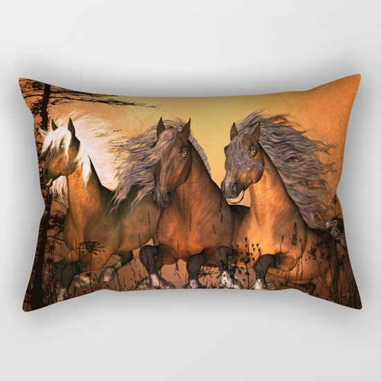 Horses Rectangular Pillow