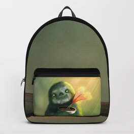 Cute Sloth Backpack | Animal, Two Toed, Dreamy, Cute, Southamerica, Pot, Lazy, Green, Painting, Heartplant 
