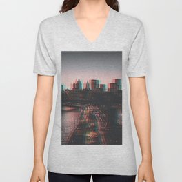 New York City distorted V Neck T Shirt