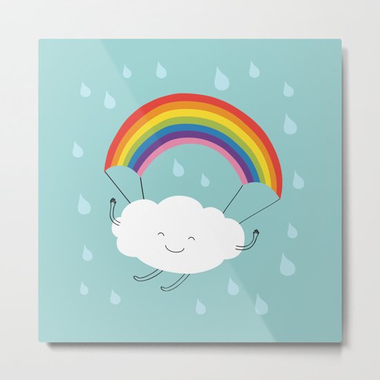 rainbow parachute Metal Print