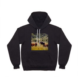 Vintage cottagecore cow pasture in the mountains Hoody