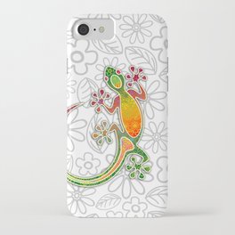 Gecko Floral Tribal Art iPhone Case