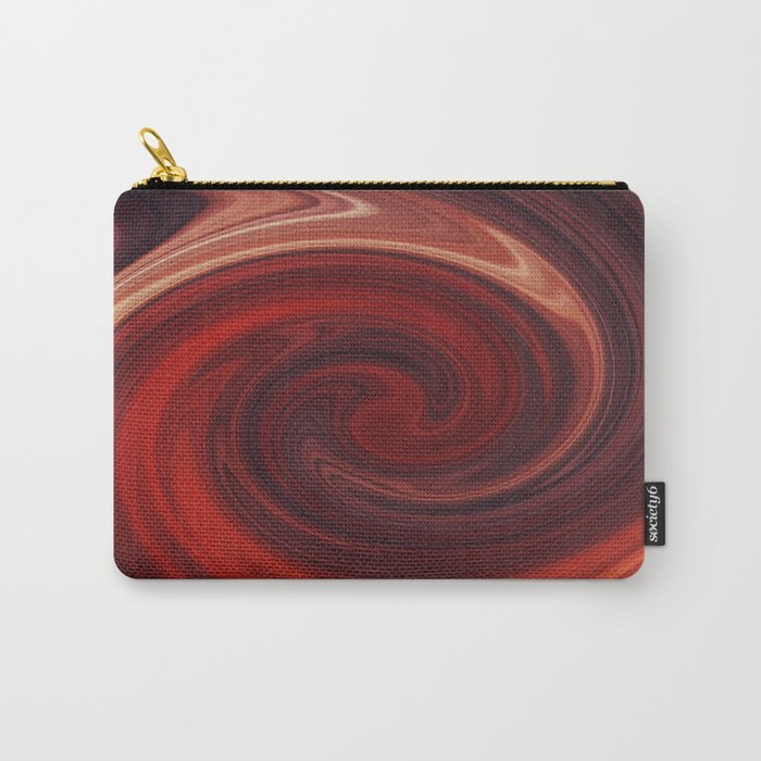 Orange, Red, Brown Abstract Hurricane Shape Design Carry-All Pouch