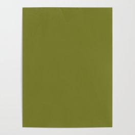 Mid Century Mod Olive Avocado Green Solid Colour  Poster