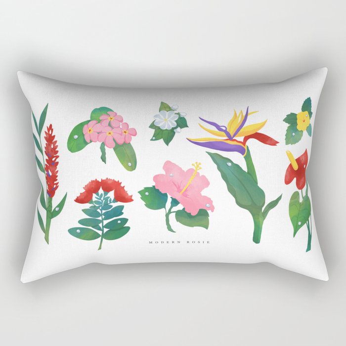 Flowers of Hawaii Rectangular Pillow