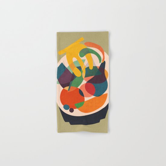 Fruits in wooden bowl Hand & Bath Towel