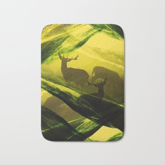 Oh Deer Complex Green Bath Mat