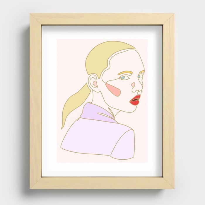 Woman in purple Recessed Framed Print