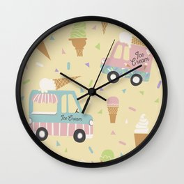 Ice Cream Trucks and Treats Wall Clock