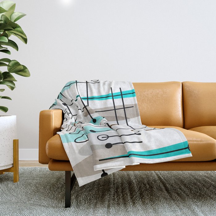Mid-Century Modern Atomic Inspired Throw Blanket