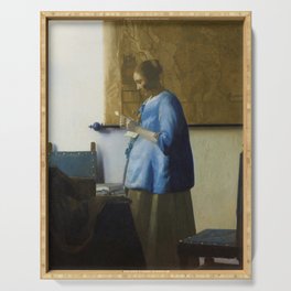 johannes vermeer paintings Serving Tray