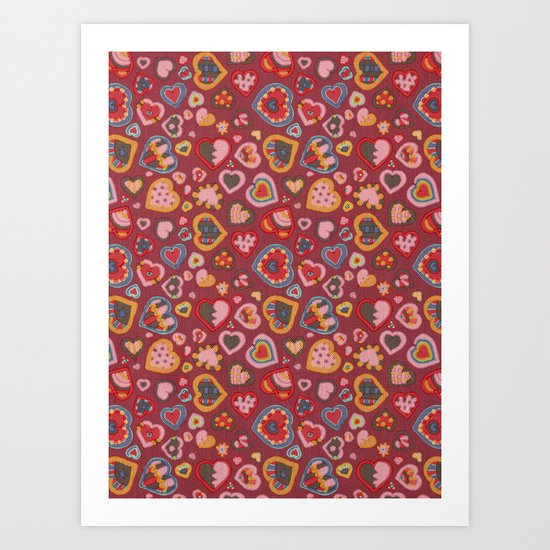 I Heart Patterns Art Print