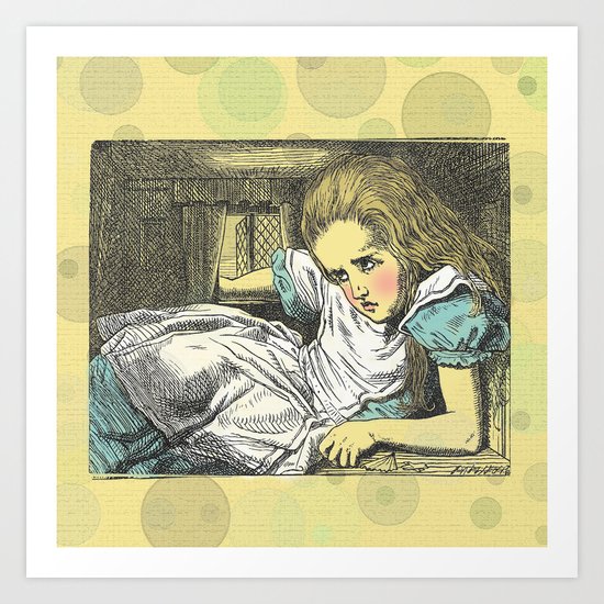 "Drink me"....and Alice does...... Art Print