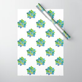 Colourful Watercolour Succulent Wrapping Paper