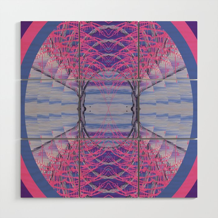 Bubblegum Vines Oval Wood Wall Art