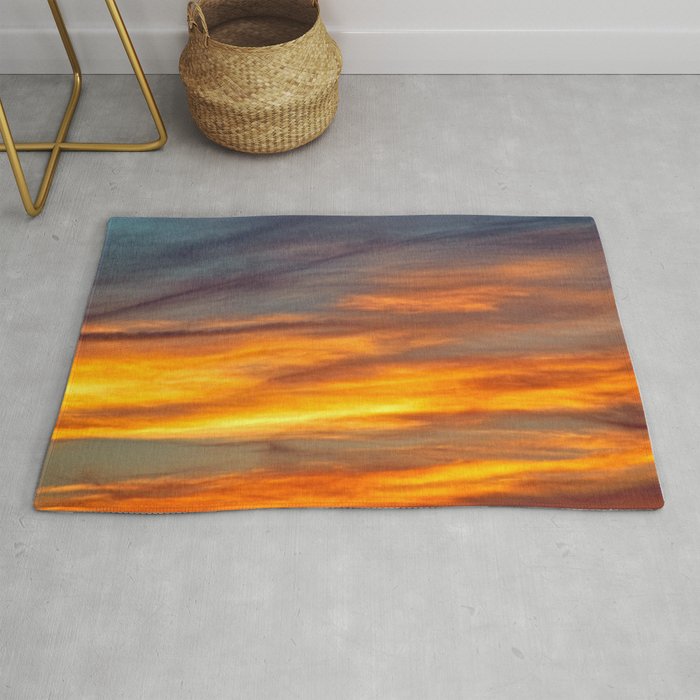 Marbled Sunset Clouds Skyscape Natural Abstract Rug