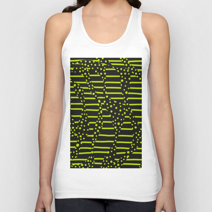 Spots and Stripes 2 - Lime Green Tank Top