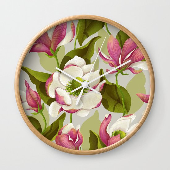 magnolia bloom - daytime version Wall Clock