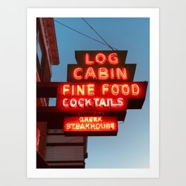 log cabin steakhouse | galena il Art Print