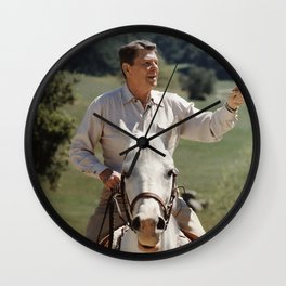 Ronald Reagan On Horseback Wall Clock