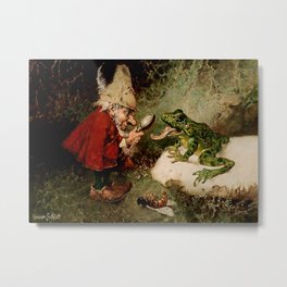 “Doctor Gnome Inspects Frog Tongue” by Heinrich Shlitt Metal Print