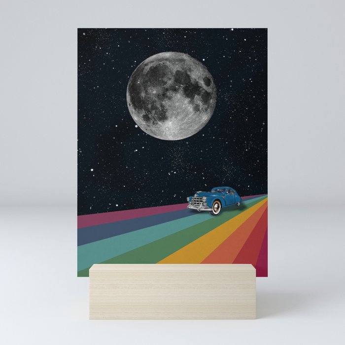 Rainbow Road In Space Mini Art Print