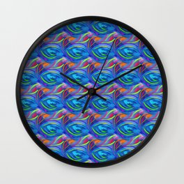 Colorful  blue scales Wall Clock