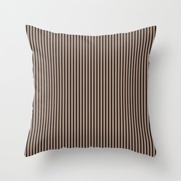 Warm Taupe and Black Stripes Throw Pillow