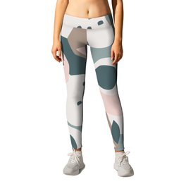 Bold Floral in Dusty Blue & Pink Leggings