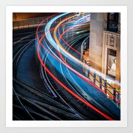 A Long Exposure of the Chicago "L" Train Art Print
