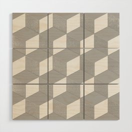 Cube wall - grey with white Wood Wall Art